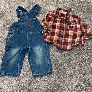 6 month boys overall set